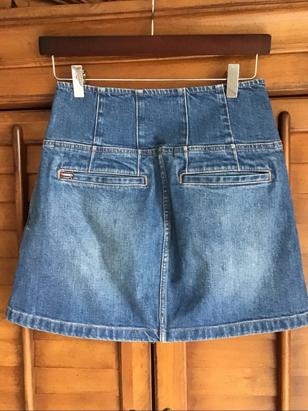 Alice + Olivia Paxton High-Rise Zipper Denim Mini Skirt